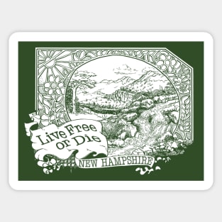 Retro 1970's 'Live Free or Die' New Hampshire Design Sticker